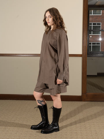 Lauren Manoogian Pebbled Tunic, Bark - Stand Up Comedy