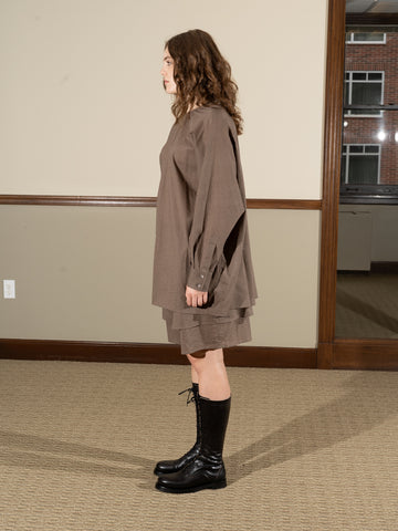 Lauren Manoogian Pebbled Tunic, Bark - Stand Up Comedy