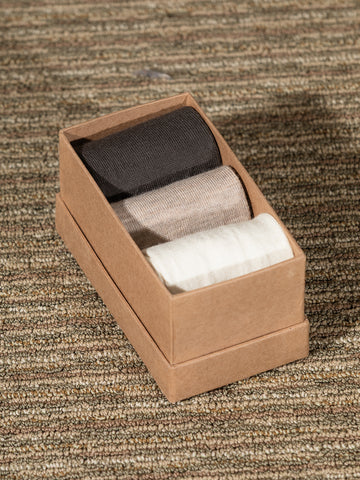 Lauren Manoogian Tall Sock Set, Raw White/Oak/Coal