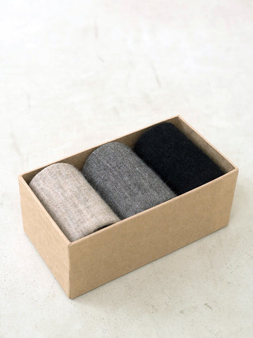 Lauren Manoogian Tall Sock Set, Beige/Heather Grey/Black