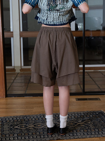 Lauren Manoogian Pebbled Shorts, Bark