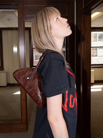 Marge Sherwood Bessette Shoulder Bag, Mocha Crinkle