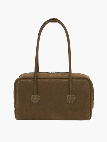 Marge Sherwood Soft Boston Bag, Chestnut Nubuck