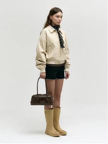 Marge Sherwood Soft Boston EW Bag, Washed Brown Pull Up