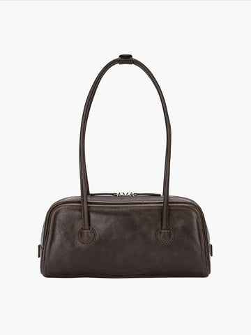 Marge Sherwood Soft Boston EW Bag, Washed Brown Pull Up