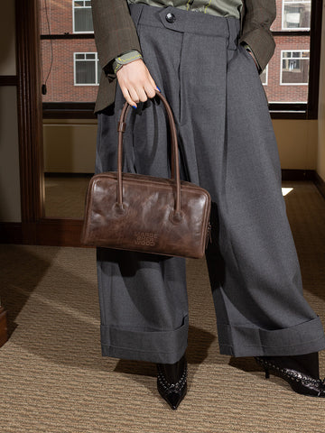 Marge Sherwood Soft Boston Bag, Washed Brown