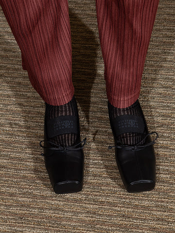 MM6 Maison Margiela Leather Ballet Flats, Black