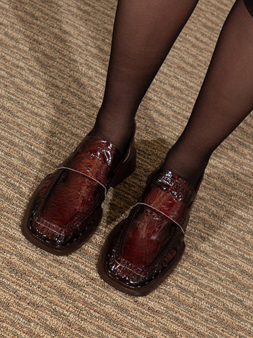 Airi Loafers, Brown Snake
