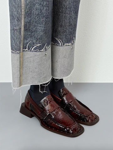 Airi Loafers, Brown Snake