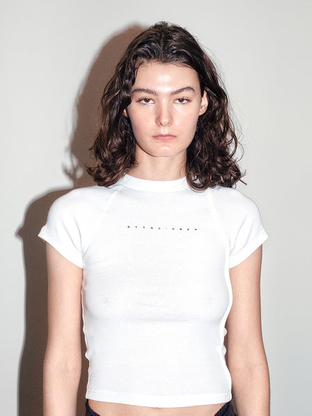 Ottolinger Deconstructed Rib T-Shirt, White at Stand Up Comedy