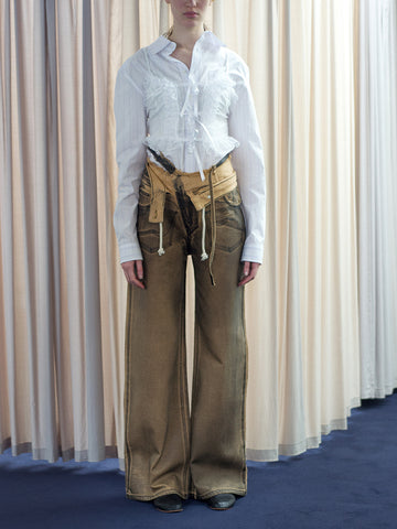 Ottolinger Double Fold Pants, Brown Paint