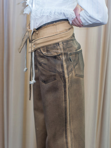 Ottolinger Double Fold Pants, Brown Paint