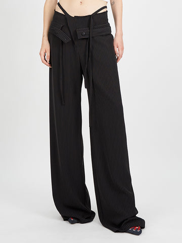 Ottolinger Double Fold Suit Trouser, Black Pinstripe - Stand Up Comedy