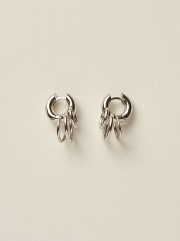Panconesi Pierced Huggies, Silver