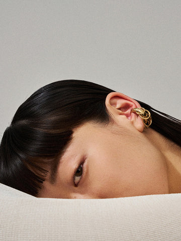 Panconesi Pierced Circle Ear Cuff, Gold