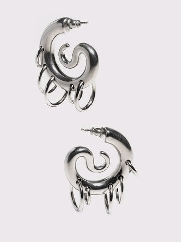 Panconesi Pierced Serpent Hoops, Silver - Stand Up Comedy