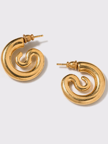 Panconesi Serpent Hoops Small, Gold - Stand Up Comedy