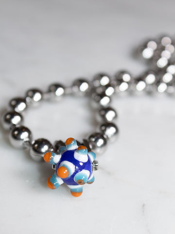 Perfume Studio Baby Punk Steel Necklace, Various Bead Colors, 19"