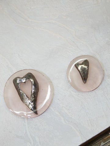 Perfume Studio Silver Full Heart Earrings