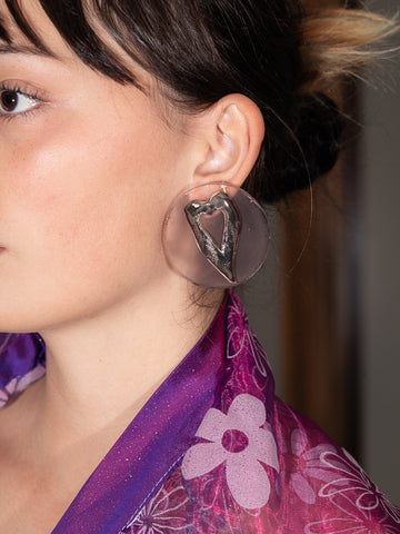 Perfume Studio Silver Full Heart Earrings