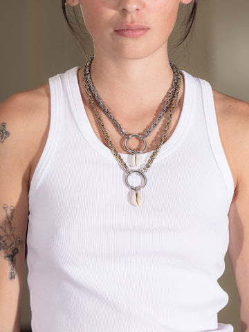 Perfume Novio Shell Necklace, Silver