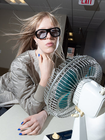 Port Tanger Gray Sunglasses, Black/Rif Blue