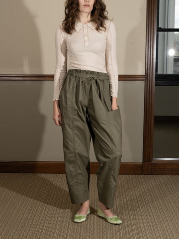 Baserange Omato Polo Long Sleeve Top, Off White - Stand Up Comedy