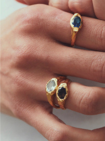 Simuero Faro La Mola Ring, Gold/Crystal