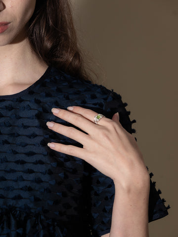 Simuero Ola Ring, Silver/Peridot - Stand Up Comedy