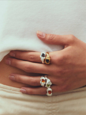 Simuero Ola Ring, Silver/Peridot