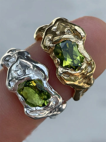 Simuero Ola Ring, Silver/Peridot