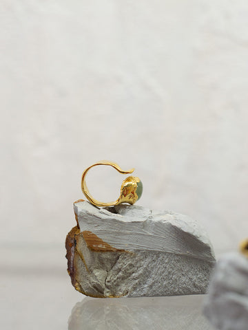 Simuero Uva Ring, Gold/Green Prehnite