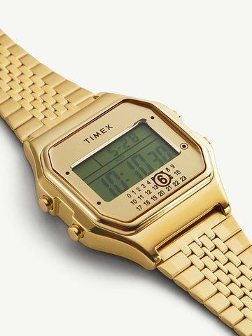 Timex x MM6 Maison Margiela T80 Steel Watch/Bracelet Set, Gold