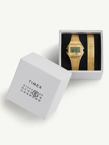 Timex x MM6 Maison Margiela T80 Steel Watch/Bracelet Set, Gold