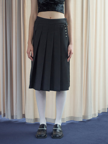 Vaquera Split Pleated Skirt