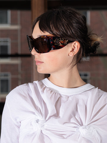 Vaquera Shield Sunglasses, Brown