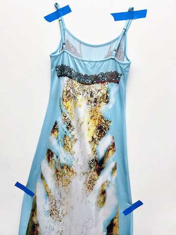 Y/Project Lace Print Dress, Baby Blue