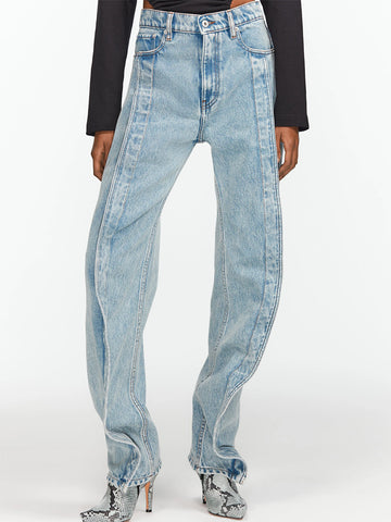 Y/Project Slim Banana Jeans, Washed Blue