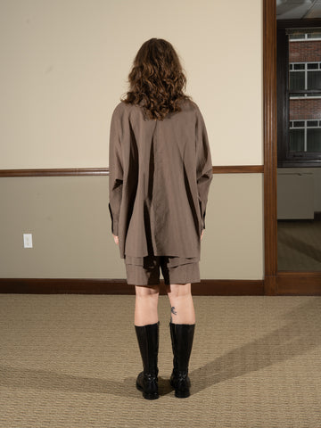 Lauren Manoogian Pebbled Tunic, Bark - Stand Up Comedy