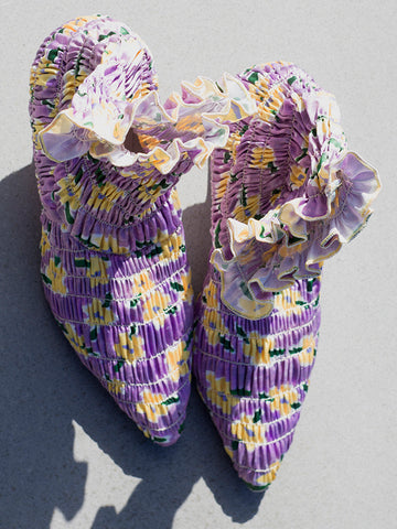 Amy Crookes Marthe Boot, Lilac/Yellow Micro Floral