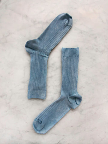 Baserange Rib Ankle Sock, Light Isatis Blue