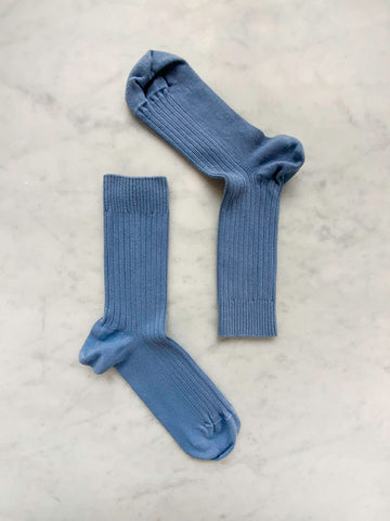 Baserange Rib Ankle Sock, Mid Isatis Blue