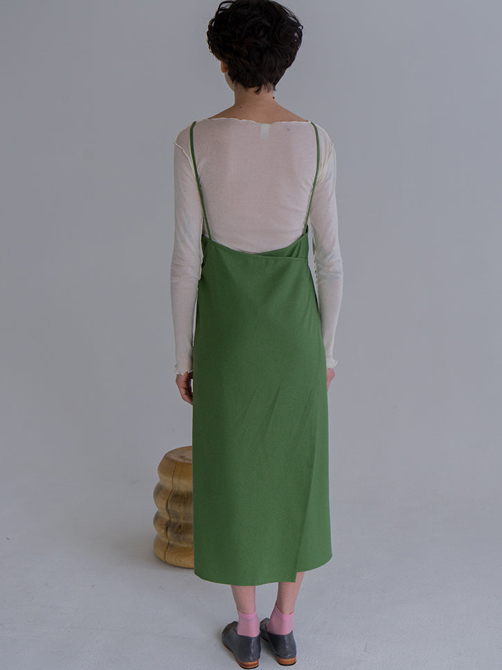 Baserange Yumi Apron Dress, Sun Moss Green Stand Up Comedy Baserange Yumi Apron Dress, Sun Moss Green Stand Up Comedy