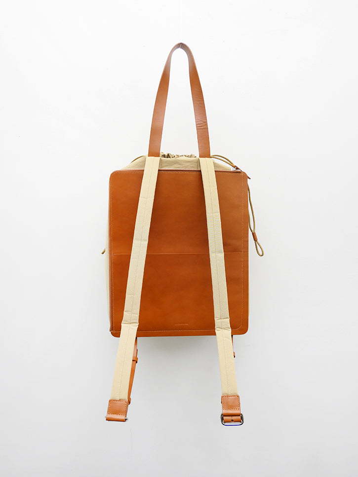 building block leather backpack Full-Grain | McKinney Leather | Black | Women's complementing the leather exterior and highlighting Laticos attention to quality Building Block Draw Backpack, Khaki