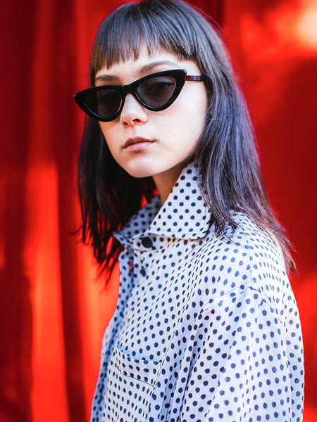 美品ChiMi チミ キャットアイ サングラス ブラック 006 BERRY 黒 美品ChiMi チミ キャットアイ サングラス ブラック 006 BERRY 黒