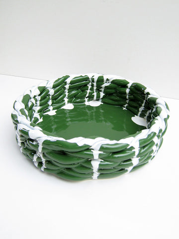 CristaSeya Anaphi Ceramic Bowl, Glossy Green - Stand Up Comedy