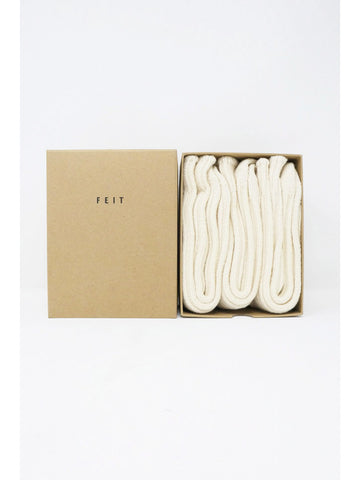 Feit 3-Pack Wool Long Socks, Natural