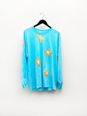 Frankie Krupa Vahdani Electric Blue Cherry Blossom T-Shirt, Long Sleeve