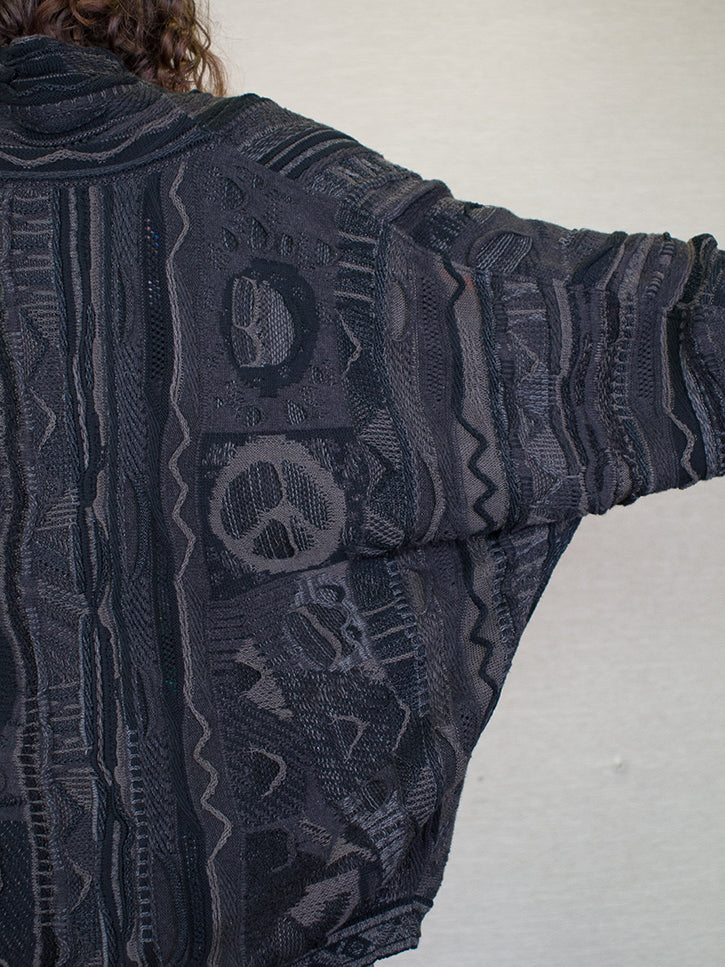 Kapital 7G Boro Gaudy Cardigan, Black at Stand Up Comedy