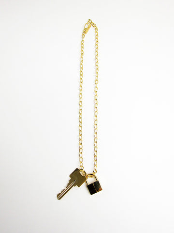 Lauren Klassen Lock and Key Necklace, Gold